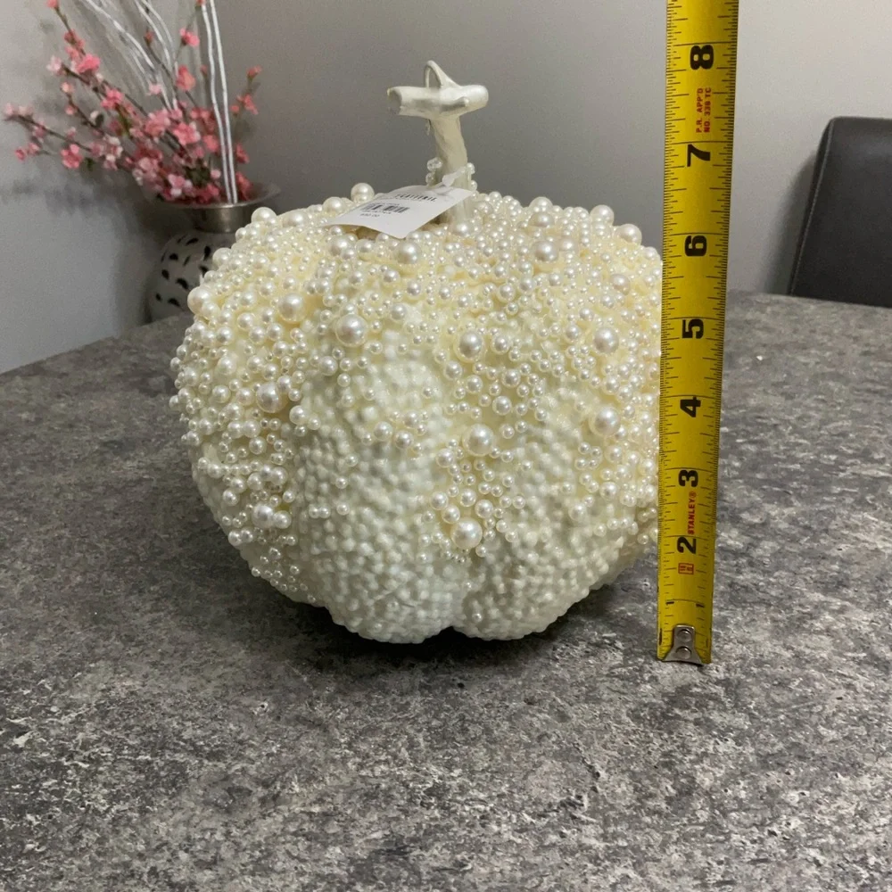 Elegant Pearl-Embellished cream Pumpkin set